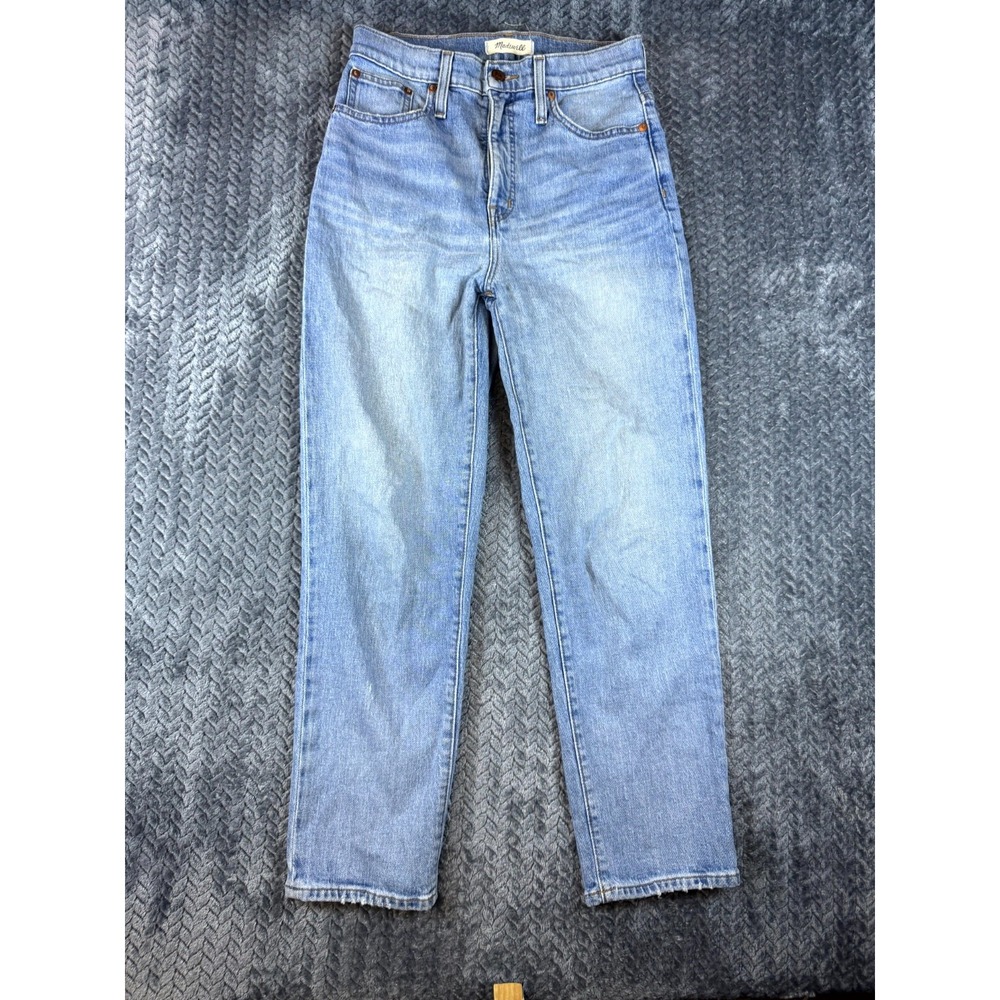 Madewell Classic Straight Jeans Womens 26 Blue Denim Light Wash High Rise 4892